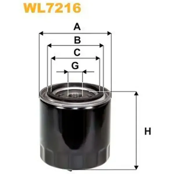 Filtru de ulei Wix Filters WL7216 WX-WL7216 photo 2 Filtru de ulei Wix Filters WL7216 WX-WL7216 photo 2