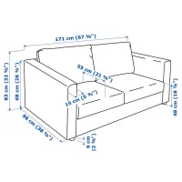 Canapea Ikea Vimle (5376014) Stofă / Light Blue photo 7
