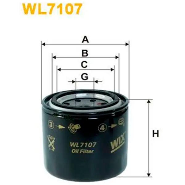 Filtru de ulei Wix Filters WL7107 WX-WL7107 photo 3
