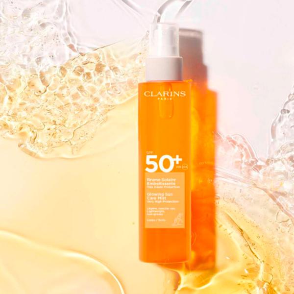 Spray de protecție solară CLARINS Glowing Sun Care Mist Orange / 0.15l photo 3 Spray de protecție solară CLARINS Glowing Sun Care Mist Orange / 0.15l photo 3