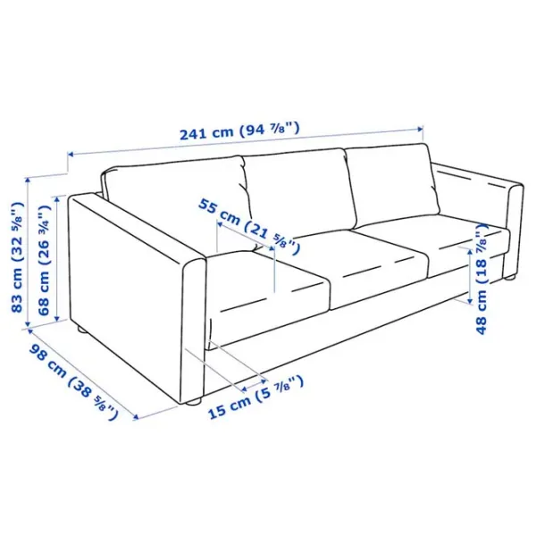 Canapea Ikea Vimle (5376027) Stofă / Light Blue photo 7