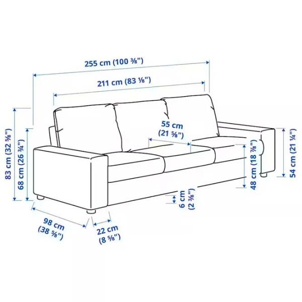 Диван Ikea Vimle (5382364) Ткань / Чёрный Синий photo 4 Диван Ikea Vimle (5382364) Ткань / Чёрный Синий photo 4