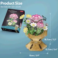 Puzzle CubicFun Flower Bouquet 8+/ Numărul de piese: 134 photo 3