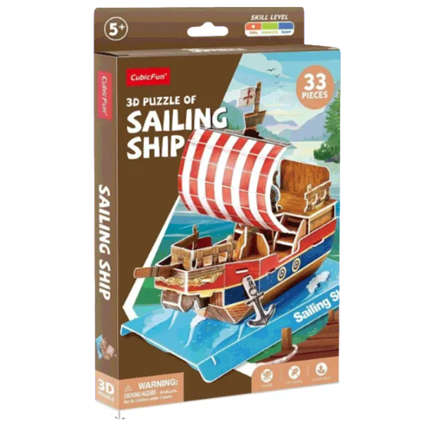 Puzzle CubicFun Sailing Ship 5+/ Количество деталей: 33 photo 1