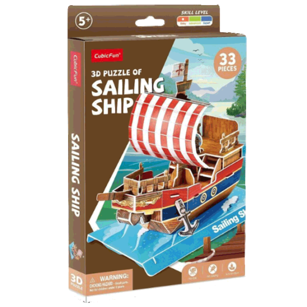 Puzzle CubicFun Sailing Ship 5+/ Количество деталей: 33 photo 1