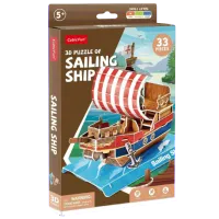 Puzzle CubicFun Sailing Ship 5+/ Numărul de piese: 33