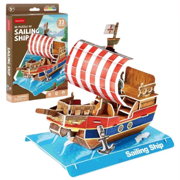 Puzzle CubicFun Sailing Ship 5+/ Количество деталей: 33 photo 3