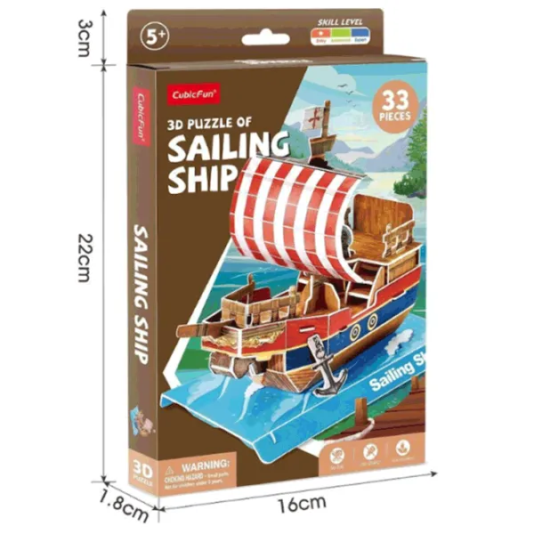 Puzzle CubicFun Sailing Ship 5+/ Количество деталей: 33 photo 4