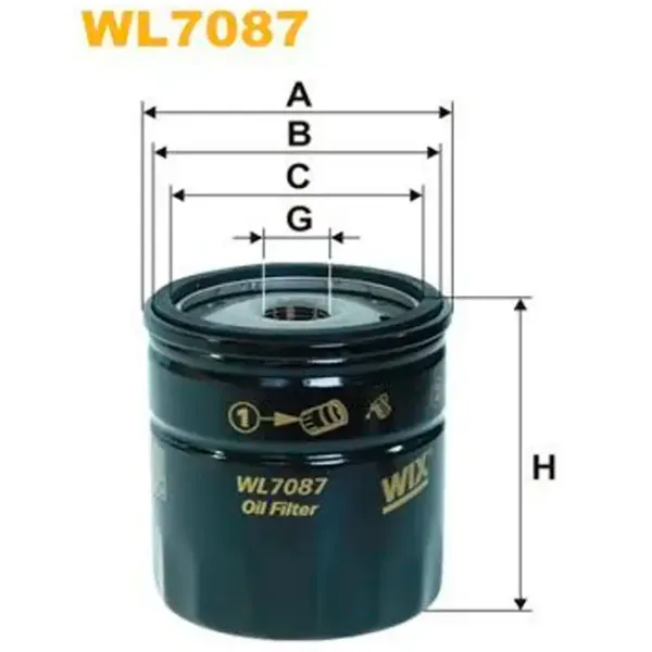 Filtru de ulei Wix Filters WL7087 WX-WL7087 photo 3 Filtru de ulei Wix Filters WL7087 WX-WL7087 photo 3