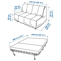 Canapea Ikea Lycksele Havet (5406151) Poliester / Light Gray photo 7