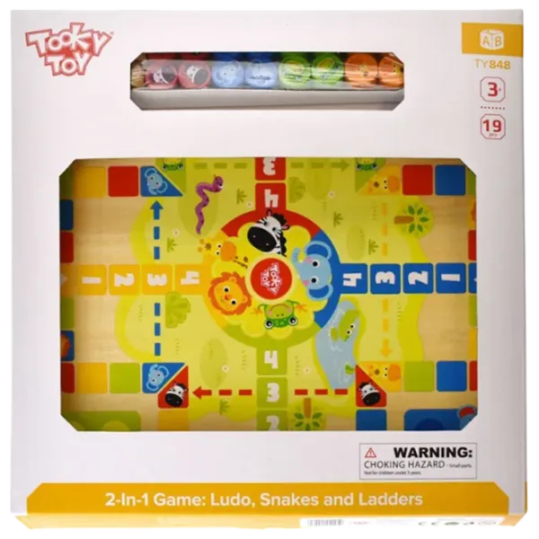 Настольная игра Tooky Toy 2 in 1 Ludo Snakes 3+/ Людо  photo 1