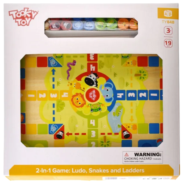 Настольная игра Tooky Toy 2 in 1 Ludo Snakes 3+/ Людо  photo 1