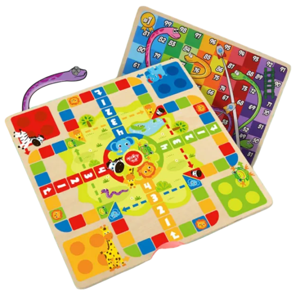 Настольная игра Tooky Toy 2 in 1 Ludo Snakes 3+/ Людо  photo 2