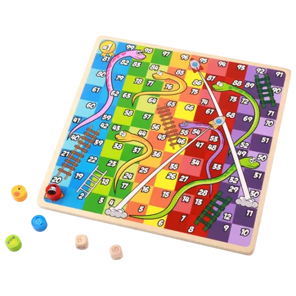 Настольная игра Tooky Toy 2 in 1 Ludo Snakes 3+/ Людо  photo 3