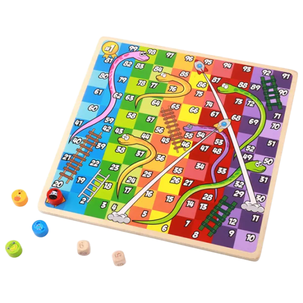 Настольная игра Tooky Toy 2 in 1 Ludo Snakes 3+/ Людо  photo 3