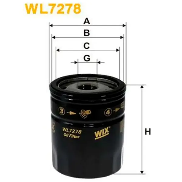 Filtru de ulei Wix Filters WL7278 WX-WL7278 photo 2