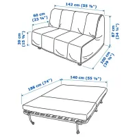 Canapea Ikea Lycksele Murbo (5375997) Bumbac / Dark Gray photo 5