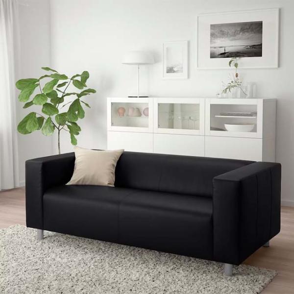 Canapea Ikea Klippan (5285977) Piele artificială / Black photo 3