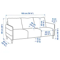 Canapea Ikea Angersby (5445229) Stofă / Gray photo 7