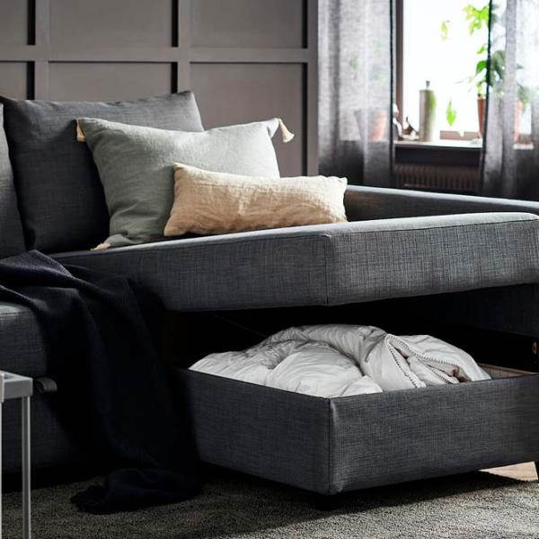 Canapea de colț Ikea Friheten (5396195) Stofă / Dark Gray photo 4