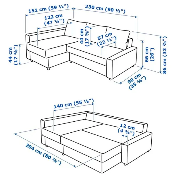 Canapea de colț Ikea Friheten (5396195) Stofă / Dark Gray photo 8