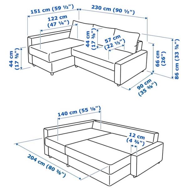 Canapea de colț Ikea Friheten (5396195) Stofă / Dark Gray photo 8