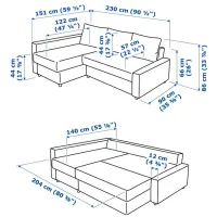 Canapea de colț Ikea Friheten (5396195) Stofă / Dark Gray photo 8