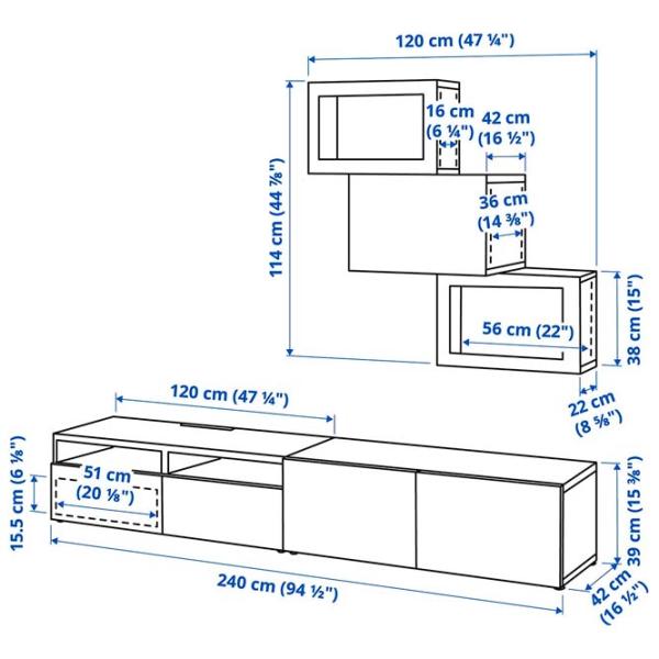 Living Ikea Besta Non-modulară / White photo 6