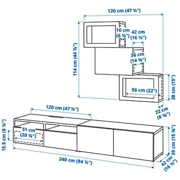 Living Ikea Besta Non-modulară / White photo 9