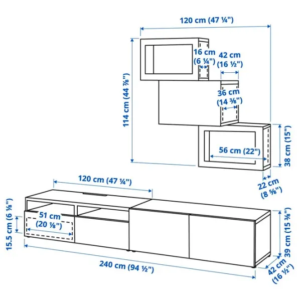 Гостиная Ikea Besta Немодульная / White photo 8
