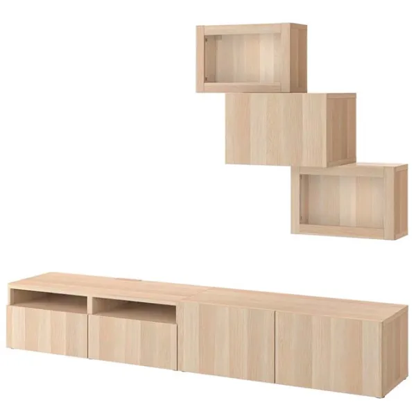 Гостиная Ikea Besta Немодульная / Белый дуб photo 1