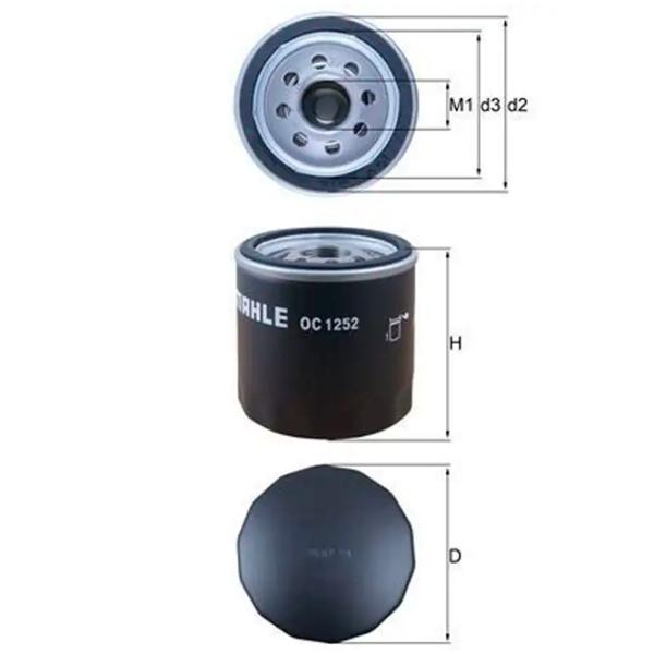 Масляный фильтр Mahle OC 1252 MHL-OC 1252 photo 2 Масляный фильтр Mahle OC 1252 MHL-OC 1252 photo 2