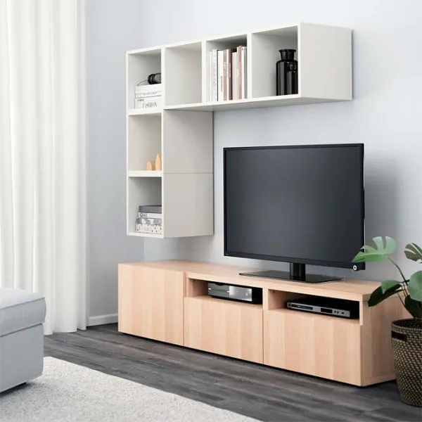 Living Ikea Besta/Eket Non-modulară / Stejar alb photo 2 Living Ikea Besta/Eket Non-modulară / Stejar alb photo 2