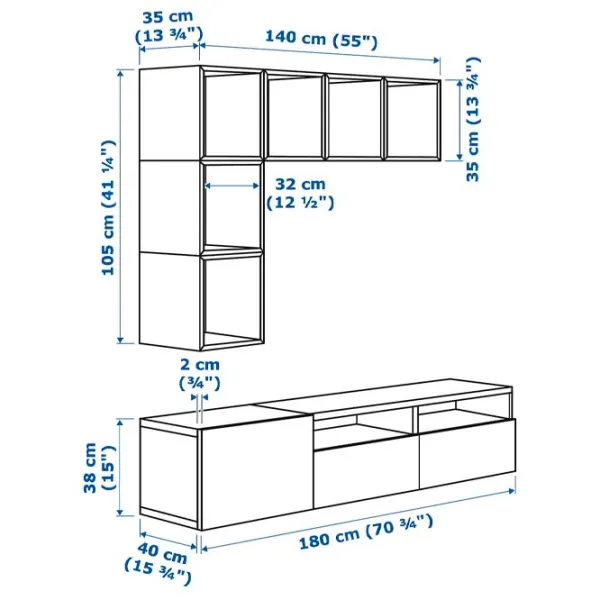 Living Ikea Besta/Eket Non-modulară / White photo 5 Living Ikea Besta/Eket Non-modulară / White photo 5