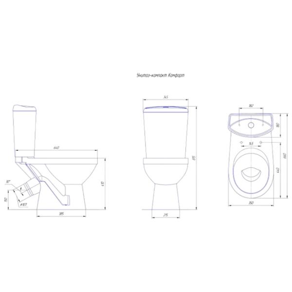 Vas WC Rosa Comfort Lux 45 Pe podea photo 2