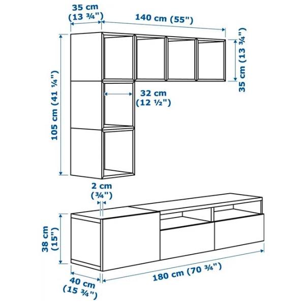 Гостиная Ikea Besta/Eket Немодульная / Белый дуб photo 5 Гостиная Ikea Besta/Eket Немодульная / Белый дуб photo 5