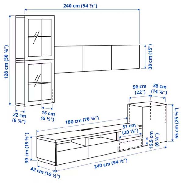 Гостиная Ikea Besta/Eket Модульная / White photo 8