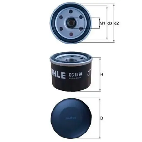 Масляный фильтр Mahle OC 1570 MHL-OC 1570 photo 2 Масляный фильтр Mahle OC 1570 MHL-OC 1570 photo 2