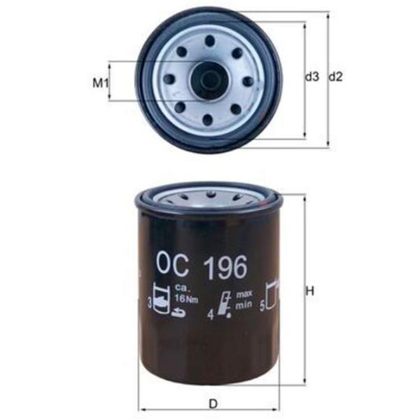 Масляный фильтр Mahle OC 196 MHL-OC 196 photo 3 Масляный фильтр Mahle OC 196 MHL-OC 196 photo 3