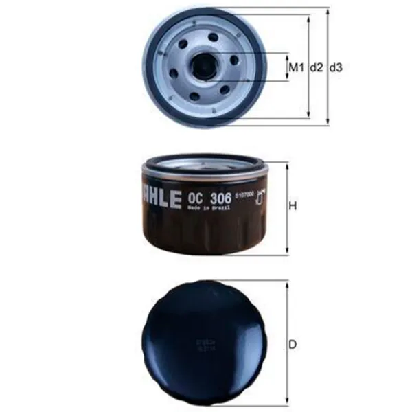 Масляный фильтр Mahle OC 306 MHL-OC 306 photo 2 Масляный фильтр Mahle OC 306 MHL-OC 306 photo 2