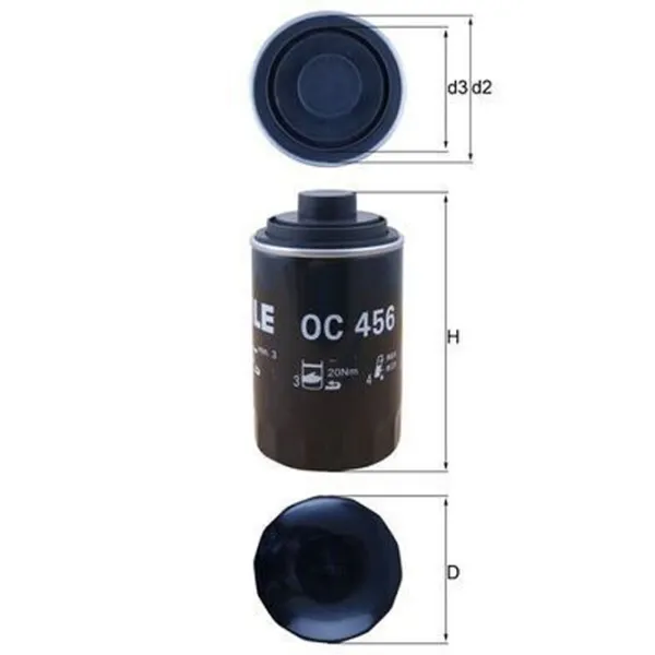 Масляный фильтр Mahle OC 456 MHL-OC 456 photo 3