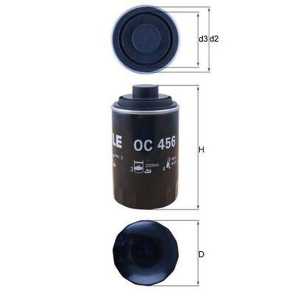 Масляный фильтр Mahle OC 456 MHL-OC 456 photo 3