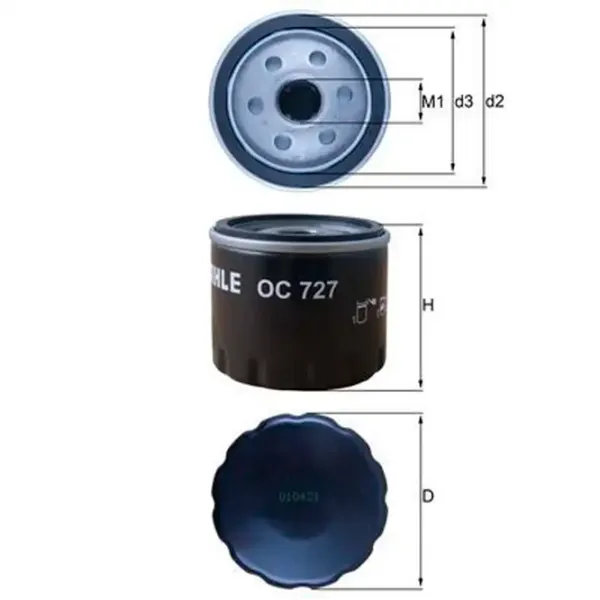 Масляный фильтр Mahle OC 727 MHL-OC 727 photo 2