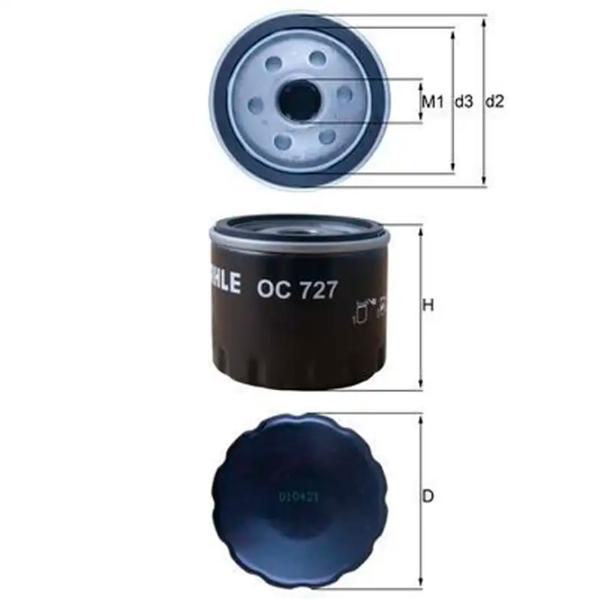 Масляный фильтр Mahle OC 727 MHL-OC 727 photo 2