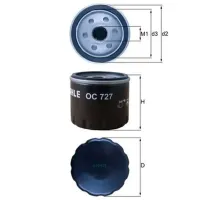 Filtru de ulei Mahle OC 727 MHL-OC 727 photo 2