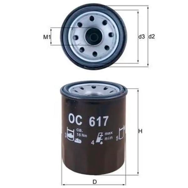 Масляный фильтр Mahle OC 617 MHL-OC 617 photo 3 Масляный фильтр Mahle OC 617 MHL-OC 617 photo 3