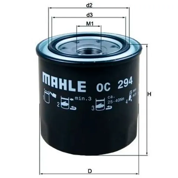 Масляный фильтр Mahle OC 294 MHL-OC 294  photo 3