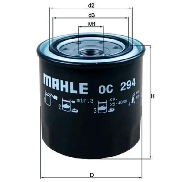 Масляный фильтр Mahle OC 294 MHL-OC 294  photo 3
