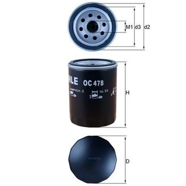 Масляный фильтр Mahle OC 478 MHL-OC 478 photo 2 Масляный фильтр Mahle OC 478 MHL-OC 478 photo 2