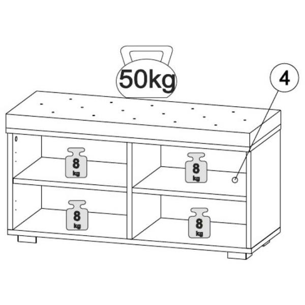 Dulap pentru încălțăminte ML-Mobila МЛ - 9 (900) 47 x 90 x 35.1 /Anthracite /Anthracite photo 3
